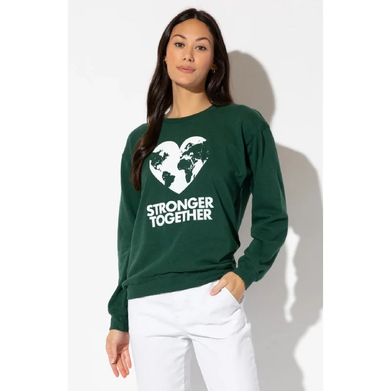 Sub_Urban Riot Womens Heart Willow Sweatshirt XS Green Stronger Together NWT