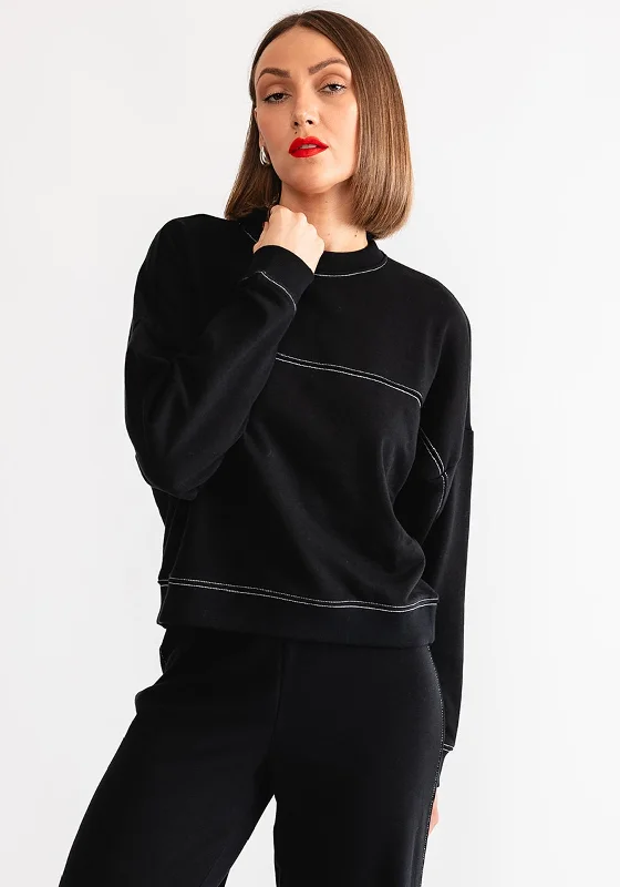 Vero Moda Carla Contrast Stitch Sweatshirt, Black